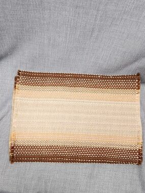 Vintage Brown and Cream Woven Placemats Set Of 4 Made In Japan
